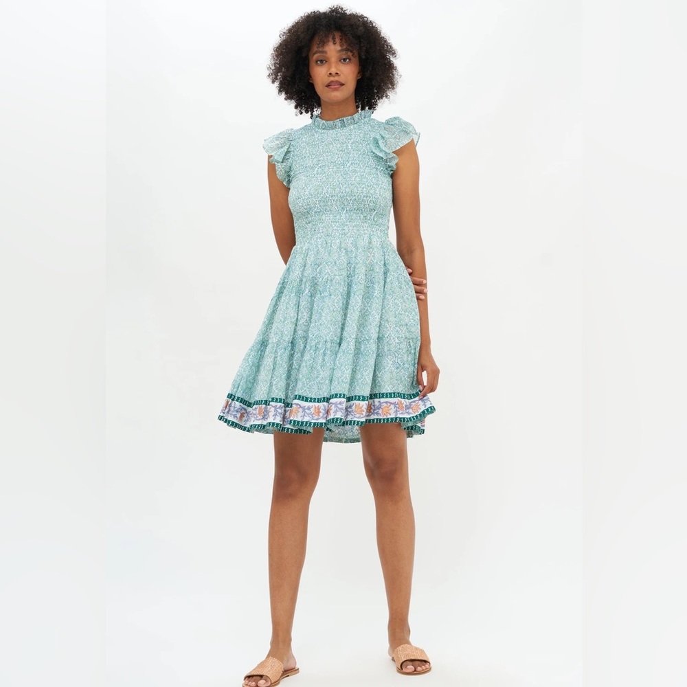 Oliphant Smocked Flirty Short - Jamali Green